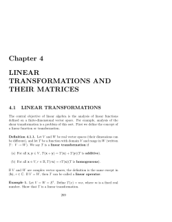 Chapter 4 LINEAR TRANSFORMATIONS AND THEIR