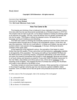 Study Island How Tea Came to Be - The Official Site