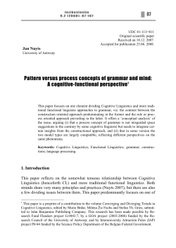 Pattern versus process concepts of grammar and mind: A cognitive
