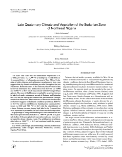 Late Quaternary Climate and Vegetation of the Sudanian Zone of