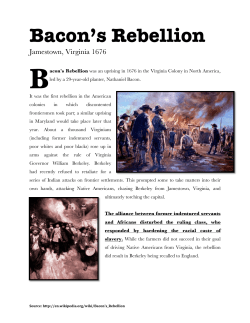 Bacon`s Rebellion