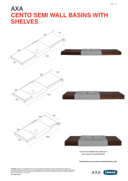 AXA Cento semi wall basins with shelves
