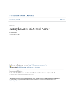 Editing the Letters of a Scottish Author