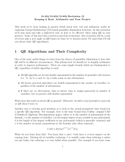 1 QE Algorithms and Their Complexity