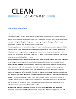 CLEAN &ndash; Soil, Air, Water &ndash; Instructions for Authors