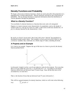 Density Functions and Probability