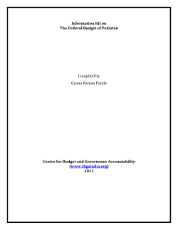Information Kit on The Federal Budget of Pakistan