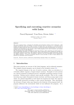 Specifying and executing reactive scenarios with Lutin