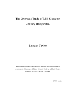 The Overseas Trade of Mid-Sixteenth Century Bridgwater. Duncan