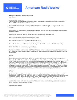 Transcript: Thurgood Marshall Before the Court