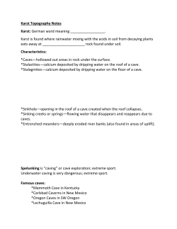7th grade Karst Topography Notes