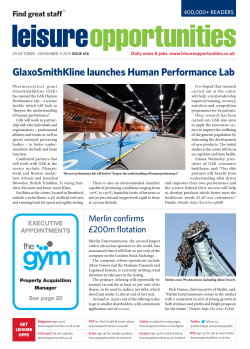 Leisure Opportunities 29th October 2013 Issue 618