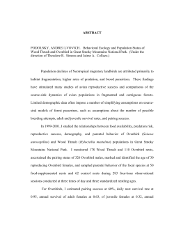 ABSTRACT PODOLSKY, ANDREI LVOVICH. Behavioral Ecology