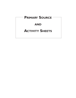 Primary Source and Activity Sheets