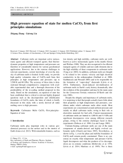 High pressure equation of state for molten CaCO3 from first