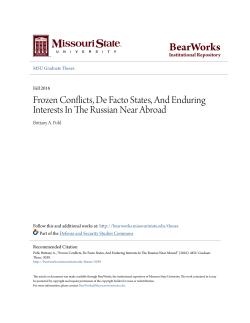 Frozen Conflicts, De Facto States, And Enduring
