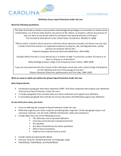 Definition Essay: Equal Protection Under the Law Read the