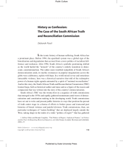 Posel, D. (2008). &ldquo;History as Confession: The Case of the South