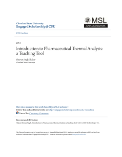 Introduction to Pharmaceutical Thermal Analysis: a Teaching Tool