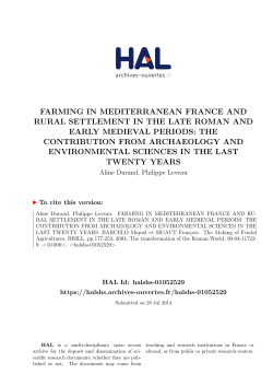 farming in mediterranean france and rural settlement - HAL