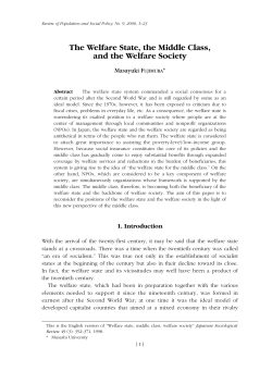 The Welfare State, the Middle Class, and the Welfare Society