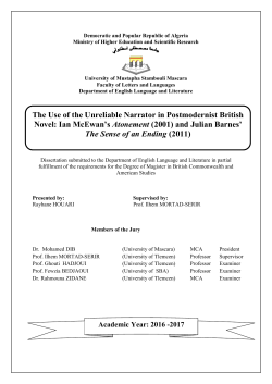 Chapter One: Postmodernism and Narration