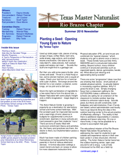 Rio Brazos Master Naturalist Summer