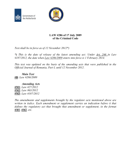 LAW #286 of 17 July 2009 of the Criminal Code Text shall be in