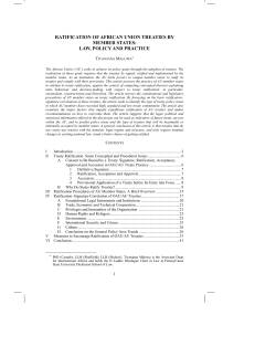 ratification of african union treaties by member states: law, policy