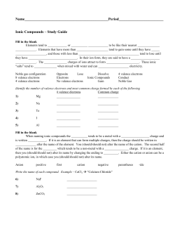Ionic Compounds - Study Guide