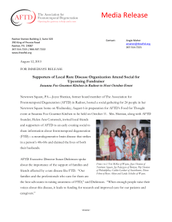 Media Release - The Association for Frontotemporal Degeneration
