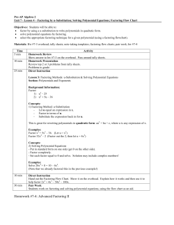 Homework #7-4: Advanced Factoring II