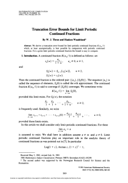 Continued Fractions - American Mathematical Society