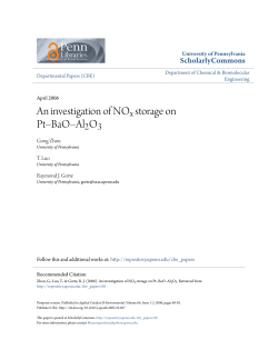 An investigation of NO x storage on Pt&ndash;BaO&ndash;Al 2 O 3