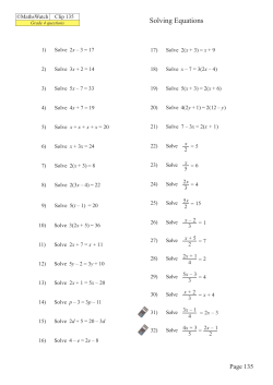 Solving Equations