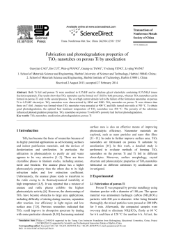 Fabrication and photodegradation properties of TiO2 nanotubes on