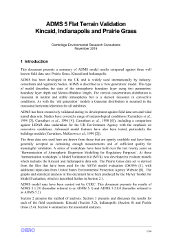 ADMS 5 Flat Terrain Validation Kincaid, Indianapolis and Prairie Grass