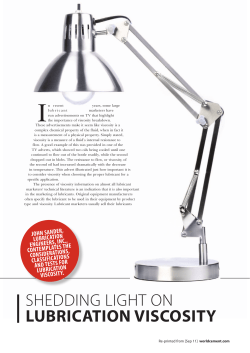 SHEDDING LIGHT ON Lubrication Viscosity