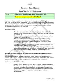 Outcomes Based Grants Draft Themes and Outcomes