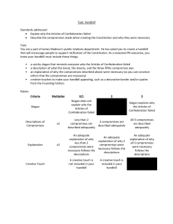 Task: Handbill Standards addressed: &bull; Explain why the Articles of