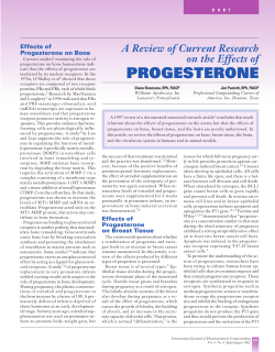 A Review of Current Research on the Effects of Progesterone