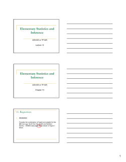 Elementary Statistics and Inference Elementary Statistics and