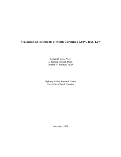 Evaluation of the Effects of North Carolina`s 0.08% BAC Law