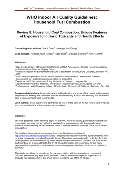 household fuel combustion. Review 8: Health effects of coal