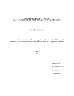 FROM PACIFIST TO ANTI-FASCIST? SYLVIA PANKHURST AND