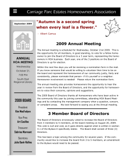 2009 &ndash; September Newsletter