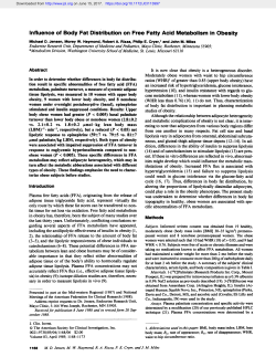 Influence of Body Fat Distribution on Free Fatty Acid Metabolism in