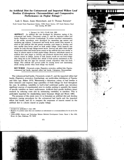 An Artificial Diet for Cottonwood and Imported Willow Leaf Beetles