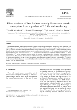 Direct evidence of late Archean to early Proterozoic anoxic
