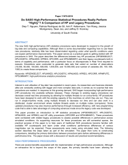 Do SAS&reg; High-Performance Statistical Procedures
